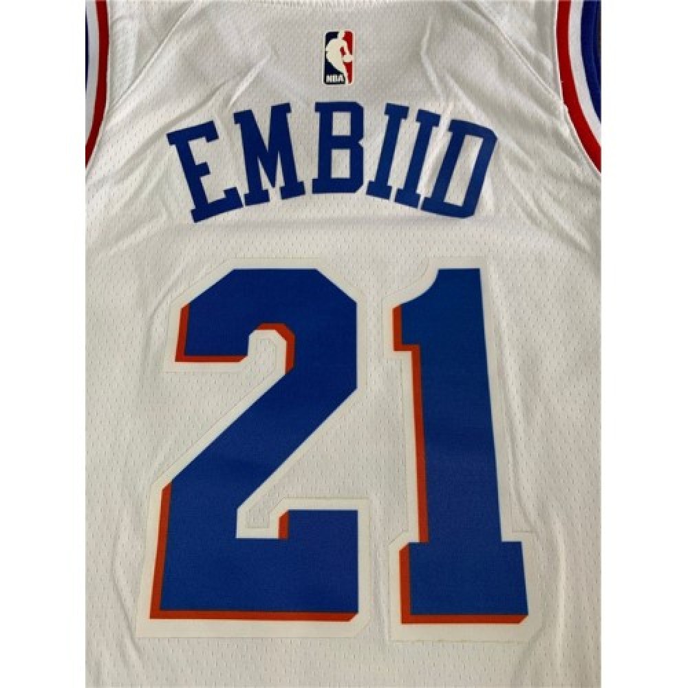 Men's Philadelphia 76ers Joel Embiid #21 White Swingman Jersey - Association Edition-Pro Kit Vault | Brand New 26/27 Sports Jerseys